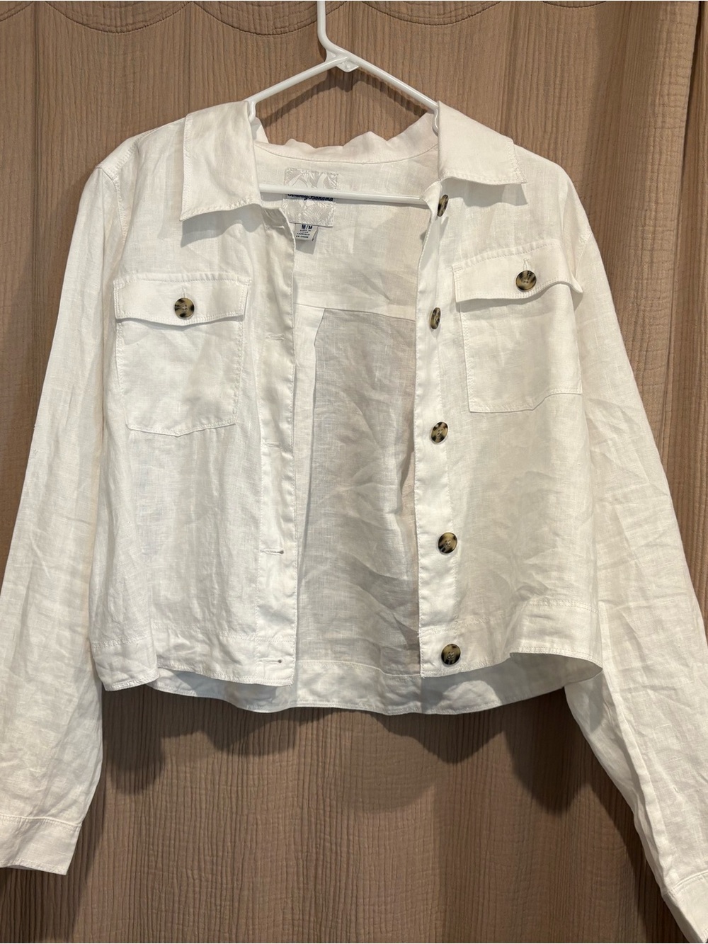Tommy Bahama White Linen Button-Front Jacket